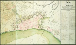 Mapa de Düsseldorf, 1797 de French School